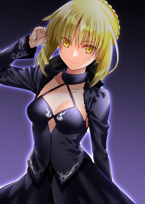 【再掲】セイバーオルタピックアップと聞いて。ドレス再臨はステキだぞ^^#FGO 