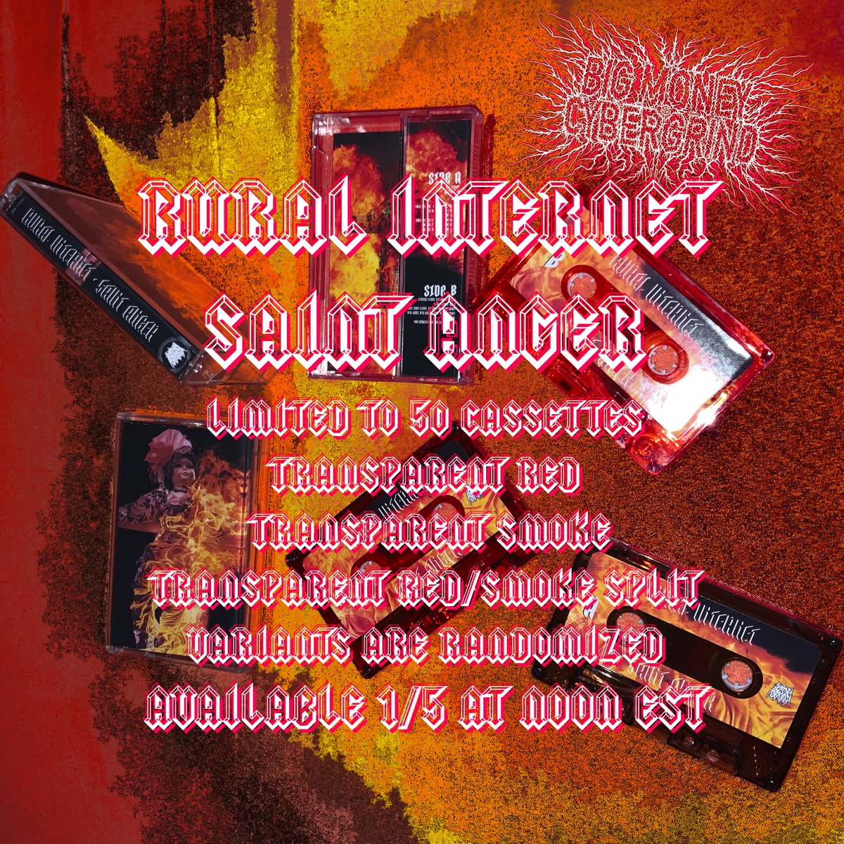 hello

we have some tapes for the anniversary of saint anger coming out through <a href="/BCybergrind/">Big Money Cybergrind</a> on their page.

they're all super awesome and drop tomorrow ^^