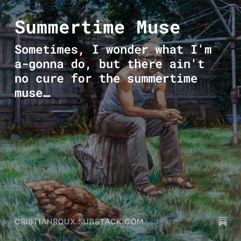 Sharing my latest newsletter where I have a bit of a review of the last twelve months and what paintings I’ve currently got in progress.

Summertime Muse open.substack.com/pub/cristianro…