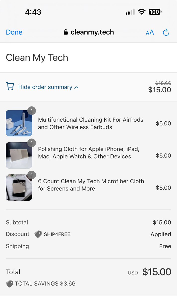 Shaune__R's tweet image. Just put in my order for some @_CleanMyTech products. Always seeing my buddy @KingTechHD posting/talking about their stuff so I had to see for myself. I will say prices are great 👍! Might do some giveaways after I test the products out. #CleanMyTech