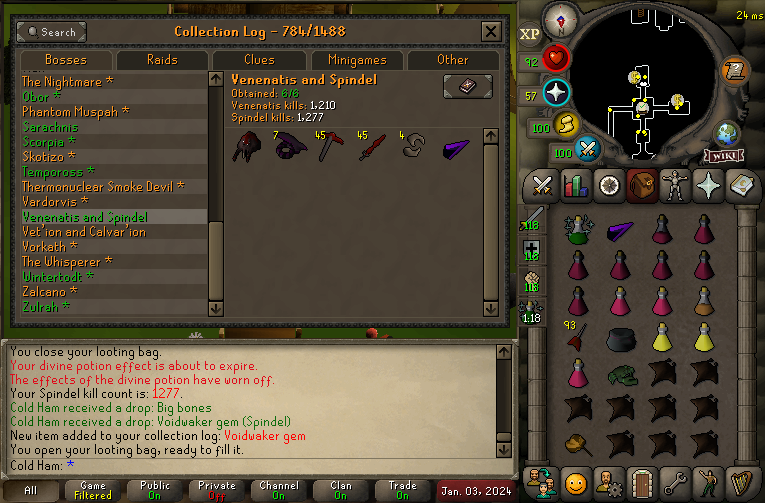 Cold_HamOSRS's tweet image. Recompleted Venenatis and Spindel