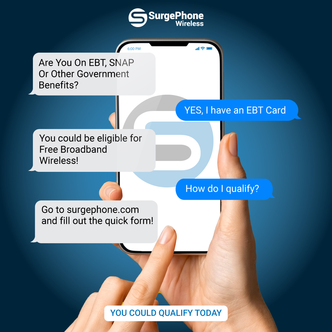 SurgePhone's tweet photo. If you are on any government assistance you could get free broadband wireless! Click the link to learn more https://t.co/Pjj1Yj0VZR

#surgephone #freewireless #freebroadband #acp #freewifi #explorepage #explore https://t.co/AFh2At5x5F