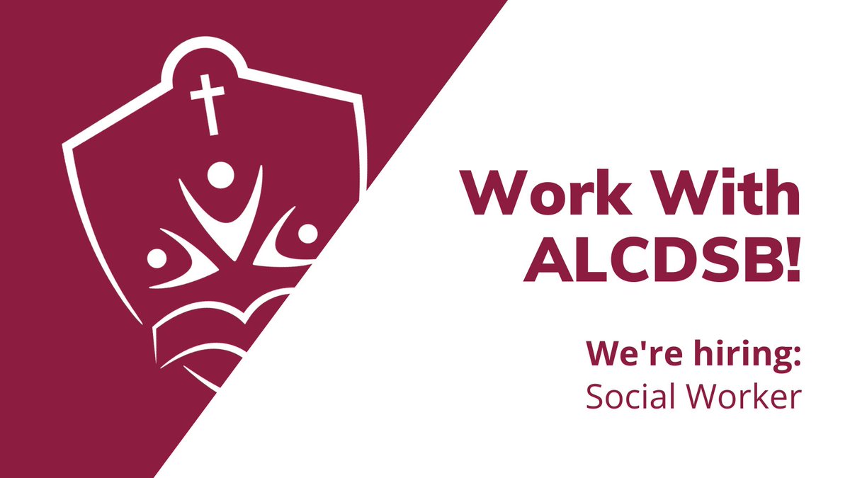 The ALCDSB is #hiring a Social Worker; primary needs are in the western jurisdiction of the board. This permanent full-time position posting closes Jan. 8 at 4 p.m. Apply now: alcdsb.on.ca/Careers/Lists/…
#ChooseALCDSB