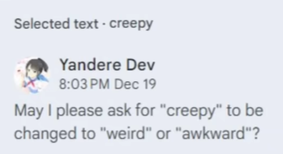 Hey Yan dev, so about that statement that your victim made, whats with all these screenshots of you guiding the minor into what they should write so that you don't sound as much of a creep and thus pinning the blame on the victim themselves?