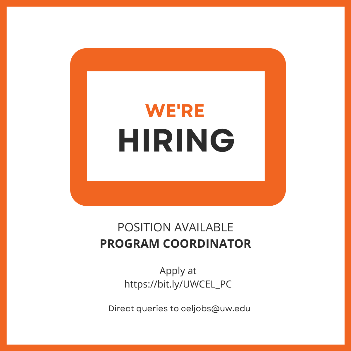UWCEL's tweet photo. Join the @wCEL team as a Program Coordinator. This position is great for someone interested in advancing education equity who is adept at managing complex projects and communicating across different audiences.
Apply before Jan 16: https://t.co/toe0vh0lKM https://t.co/mRK51B1hIX