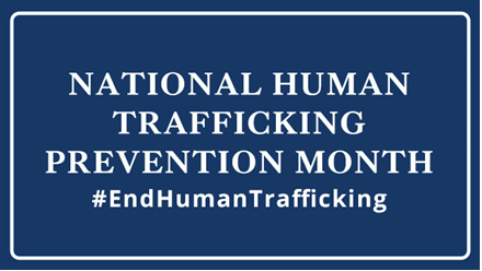 January is National Human Trafficking Prevention Month. Join us in the fight to #EndHumanTrafficking "And as we bring perpetrators to justice, we renew our pledge to help survivors recover and rebuild their lives." whitehouse.gov/briefing-room/…