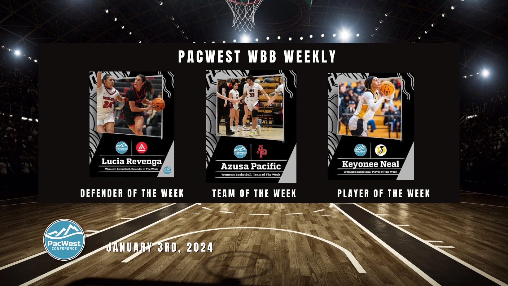 PacWest Conference on X: "In a week that saw both sides of the calendar  year, Azusa Pacific earned team of the week, ART U has the Defender and  Dominican can boast of