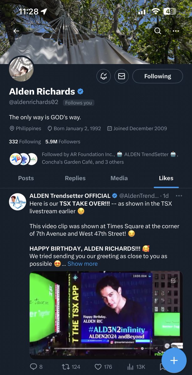 AldenTrendsOFC's tweet photo. SUPER THANK YOU (again and again) for appreciating all our efforts, ALDEN β€οΈ
Your ATeam and your ATS are so PROUD of you and weβre so BLESSED to have you π«΅π»π₯°
@aldenrichards02
#ALD3N2infinity
#ALDENRichards
ALDEN2024 andBeyond https://t.co/98M7QMaRSf
