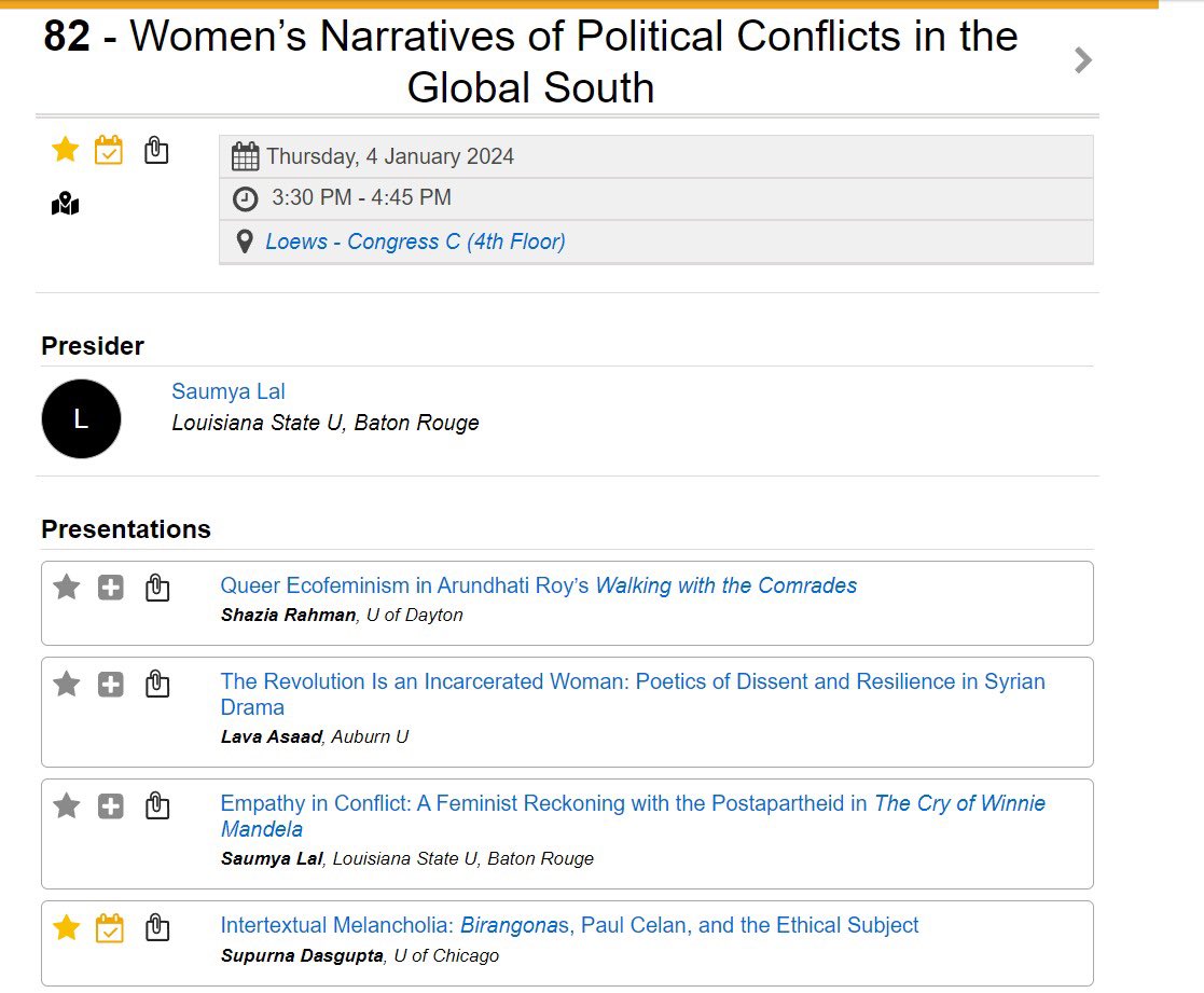 AgirlhasNonaam's tweet image. I’ve made it to Philly for #MLA2024 after a mad, mad December, to be co-panelists with the amazing @saumya_lal after almost a decade! Come to our panel if you’re around? :)