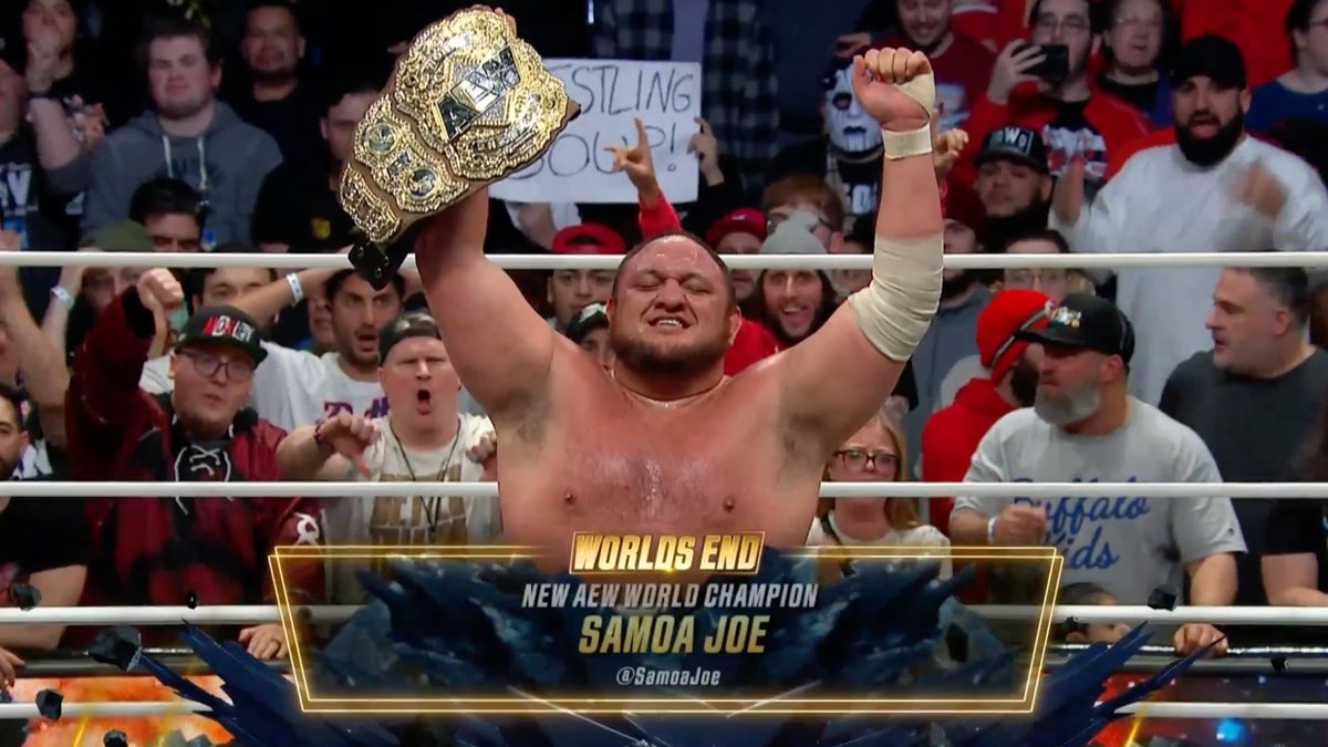 lybot73's tweet photo. This is awesome. So glad the MJF storyline is over. We have a new AEW champion with Samoa Joe and a new killer stable. Looks like a fresh beginning for AEW. #aewwrestling @SamoaJoe https://t.co/fNWbgRopOn