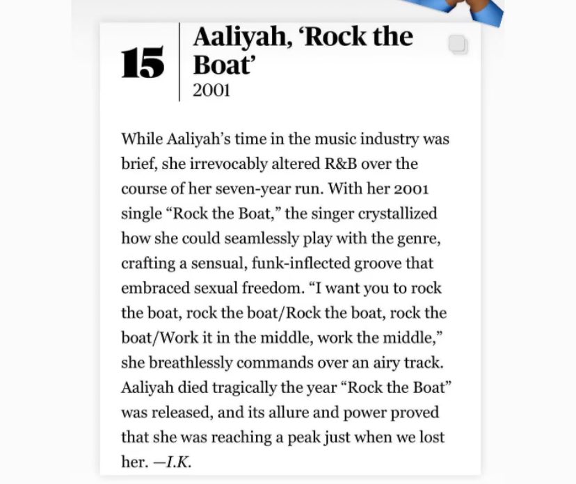 Aaliyahfacts2's tweet photo. #Aaliyahโs IMPACT is truly unmatched even after all these years . Itโs tremendously amazing . #RollingStone #Princessofrnb #realmusic #blackexcellence โจ https://t.co/NZs9741OLf