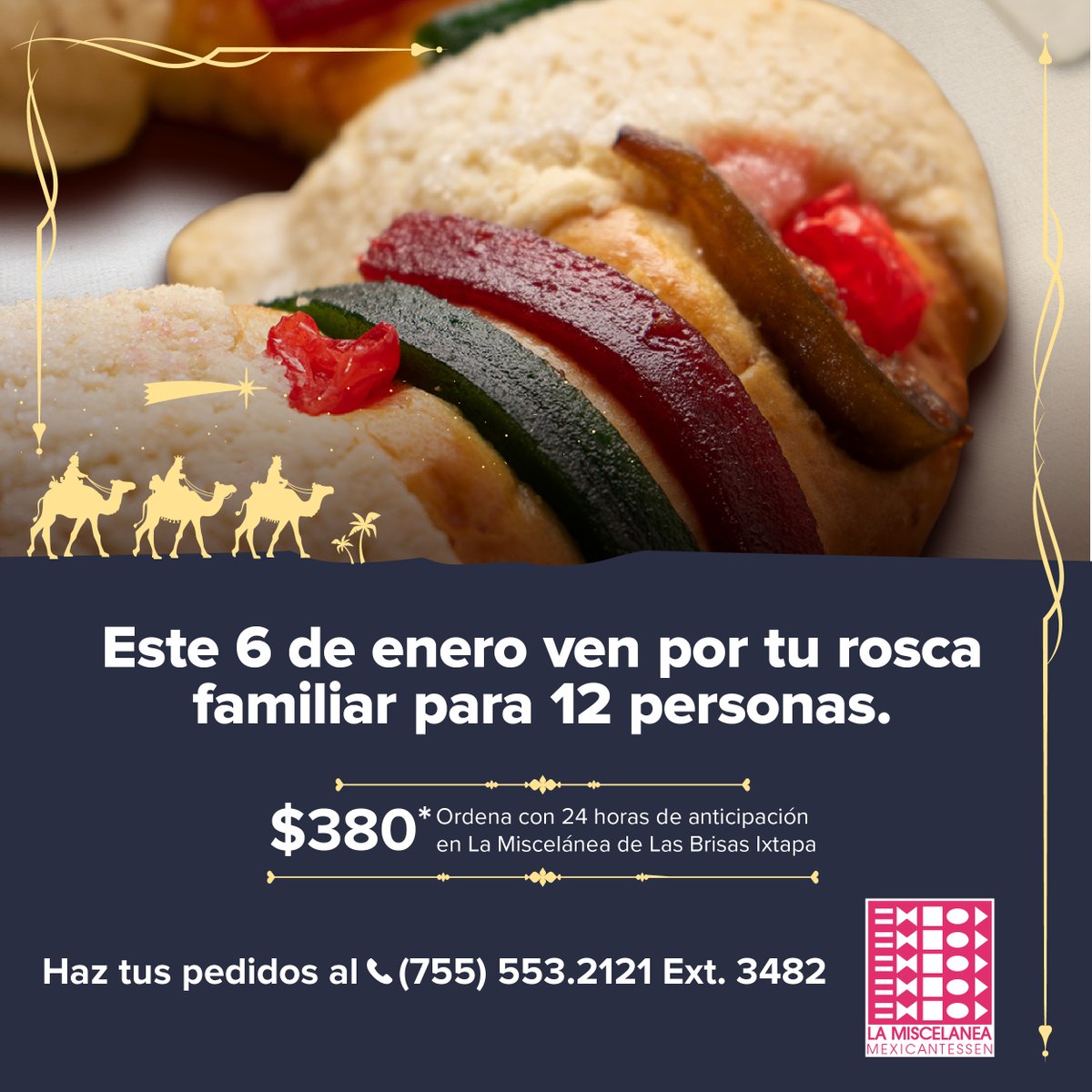 ¡Ya puedes pedir tu #RoscadeReyes 👑👑👑! Haz tu pedido con antelación y disfruta con tus seres queridos esta delicia de temporada.  #sientelabrisa #foodies #ixtapa #restaurantesixtapa