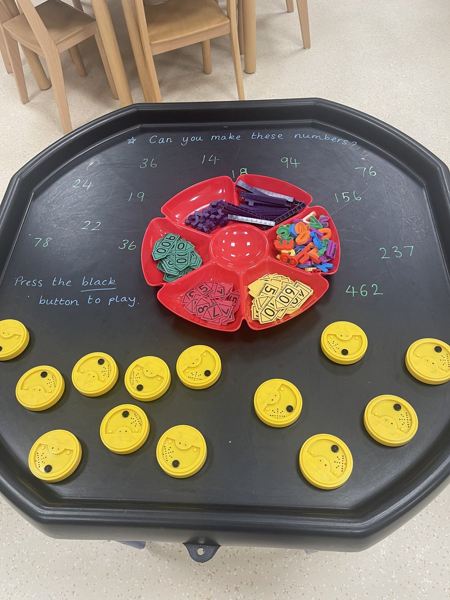 A place value challenge … record a variety of numbers on the talk tins and write some numbers in the tray. You can add a variety of resources for the children to make their number from. @rgsguildforddxb <a href="/CognitaSchools/">Cognita Schools</a> @RGSGISchools #EdTech #CollabUAE🇦🇪#CognitaWay <a href="/tes/">Tes magazine</a>