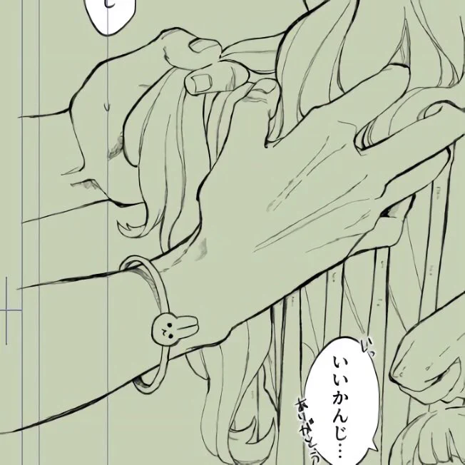 年賀状の2人を4ページ漫画にしてるとこ…!
男性の手、解剖学的嗅ぎタバコ入れと尺骨頭を描いてる時が一番たのしい… 