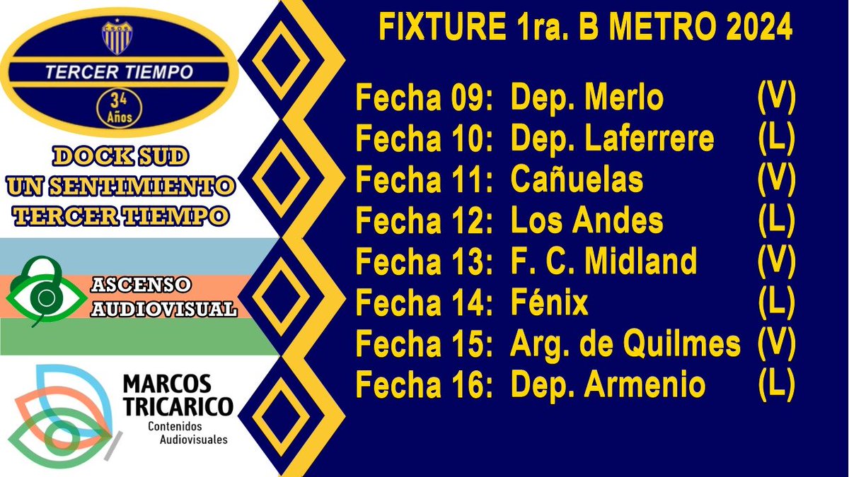 titogol_docksud's tweet photo. ASI QUEDO EL FIXTURE 2024 DE LA B https://t.co/tYKeFIgFlS
