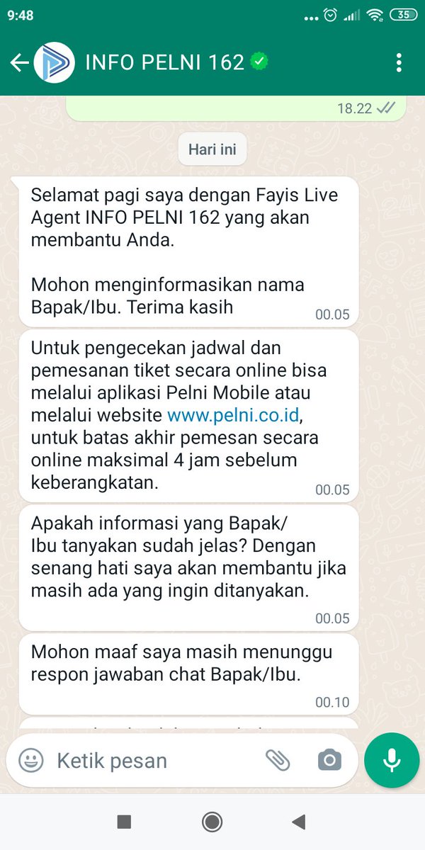 munawanti's tweet photo. Mulai chat jam set 7 malem, dibales tengah malem. Mohon maaf Fayis (agen @pelni162_ID) saya tidak merespon chat anda, karena saya sedang di alam mimpi 😴😪 https://t.co/e5nzwhaoFe