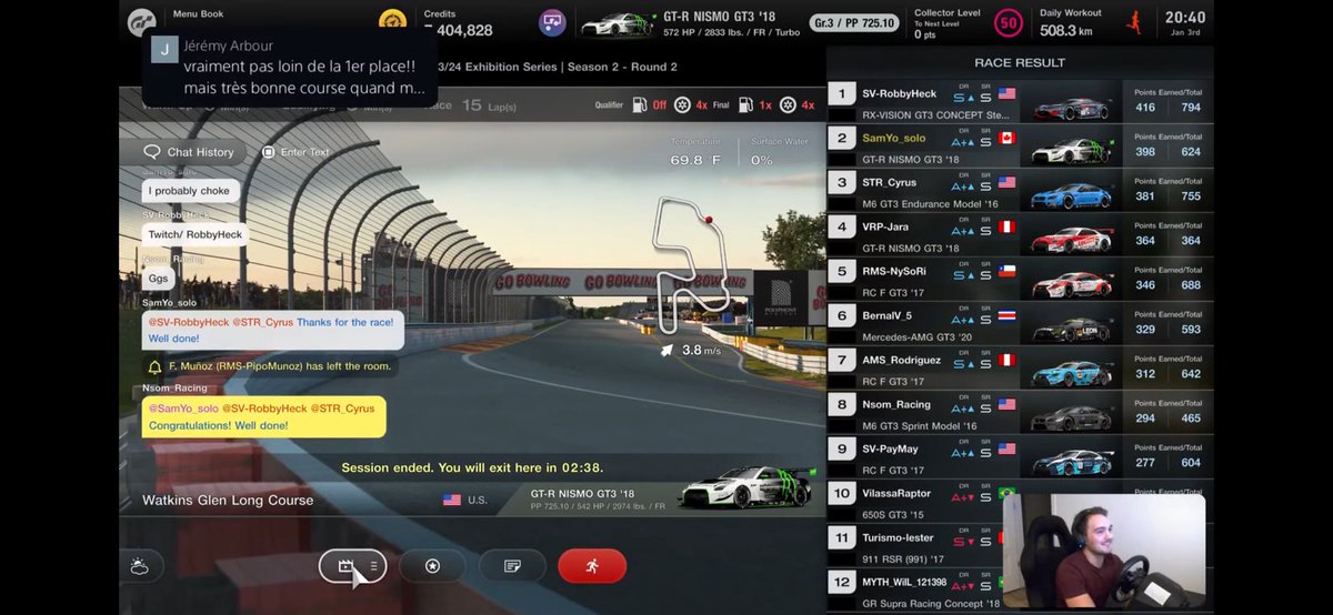 SamBoutin21's tweet photo. My first 400pts will wait a little bit longer but a 398pts is something Im really happy about. Finally a good result for me. Ggs to @RobbyHeck_ for the win and @rex_tyranno for the race that was a close one! https://t.co/xox9J5xMMQ
