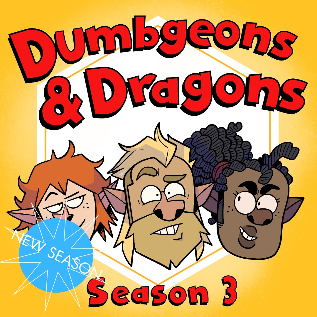 Season 3 of <a href="/dumbdragoncast/">Dumbgeons & Dragons</a> is here! A mix of Aladdin meets Robin Hood meets The Office, come along with the Dumb Dragons team as they explore an entirely homebrew world and setting with a new story and a whole new set of characters to fall  in love with! 
Art by <a href="/Artmonkeymg2/">ArtmonkeyMG -Matt Garbutt</a>