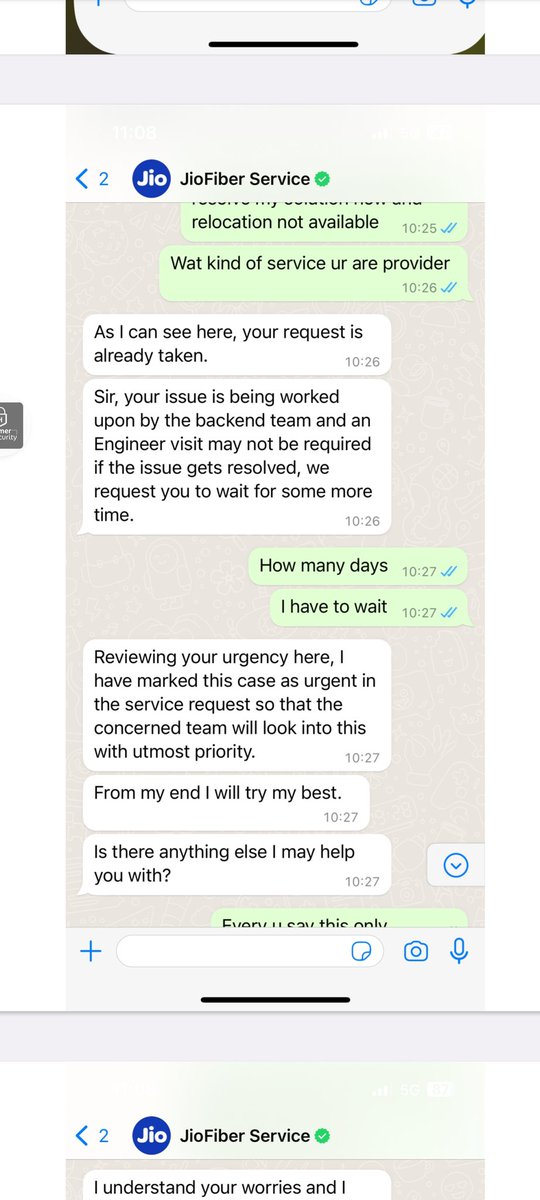 arvindmaza1's tweet photo. @JIOAIRFIBERIN
@JioFiberChennai There is no network range in my location.but u have provided with fake assurance,guidence and promising.
We are facing this issue from date of connection till now almost 2.5 month
And no refund Our money has been gone. This condition in smartcity https://t.co/DXjCE7EuxV