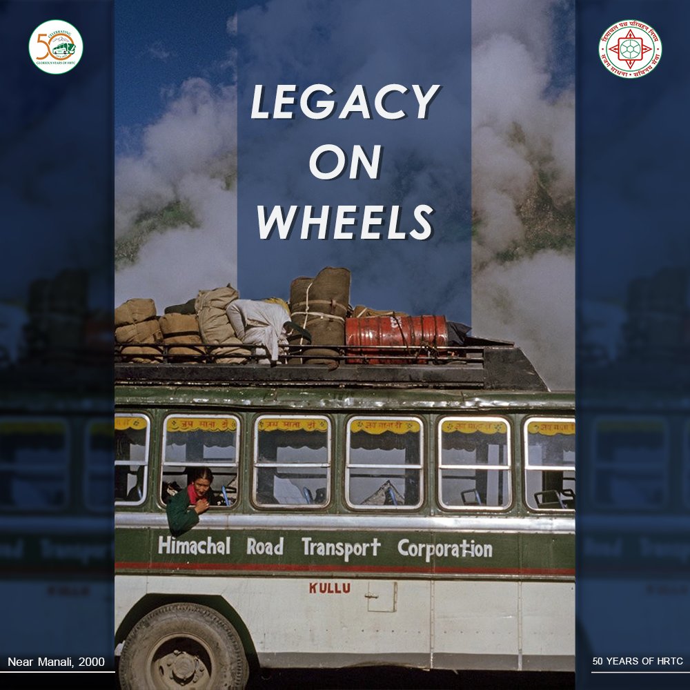 'Rolling Through Legacy: HRTC 🚌✨ Where every journey becomes a tale of Himachal's timeless spirit. #HRTC #LegacyOnWheels #TimelessTravels #HRTCJourney #50yearsofhrtc #himachalroads