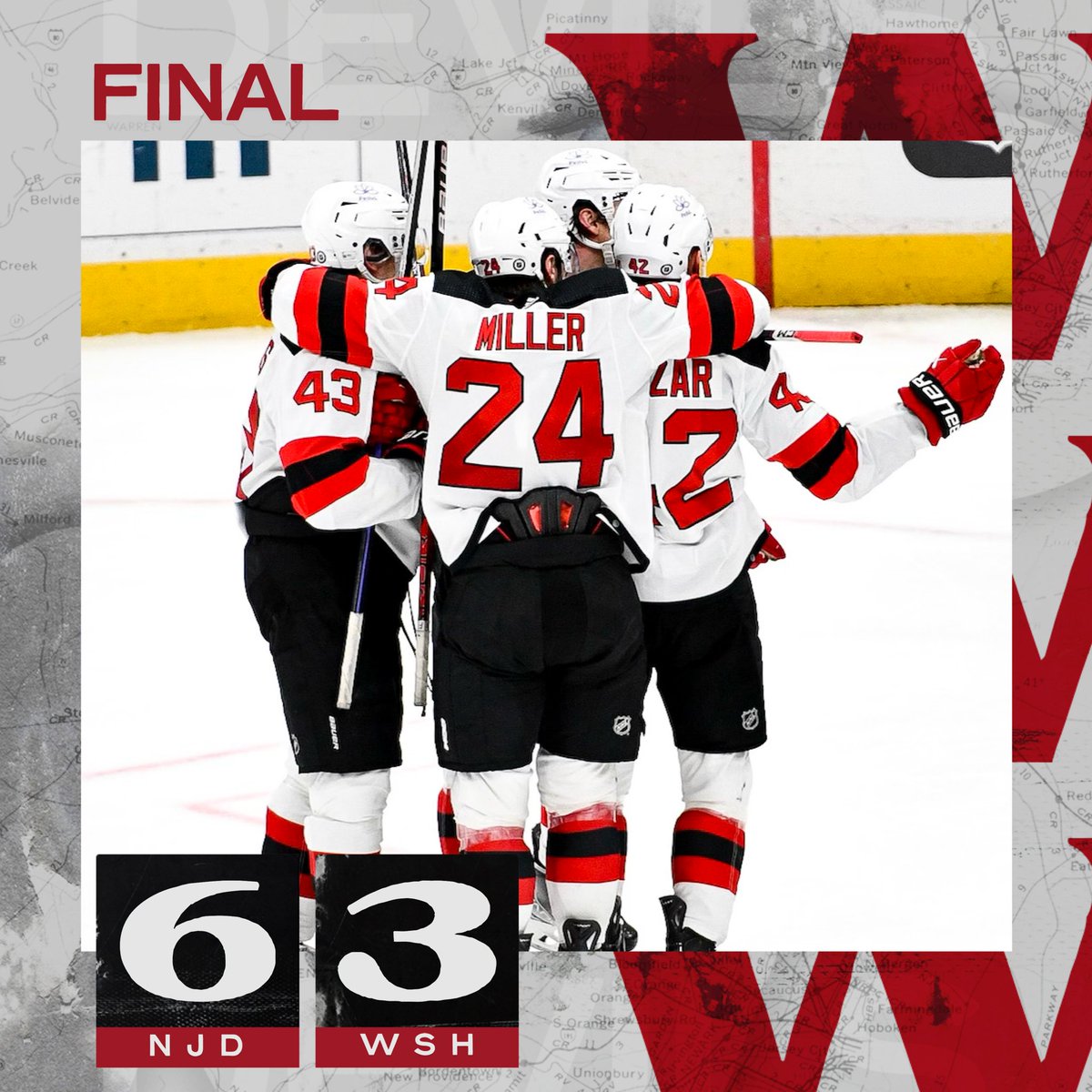 NJDevils's tweet photo. First dub of 2024 secured!

Game Story: https://t.co/DrU8GG1B03 https://t.co/wjlWlqoYsH