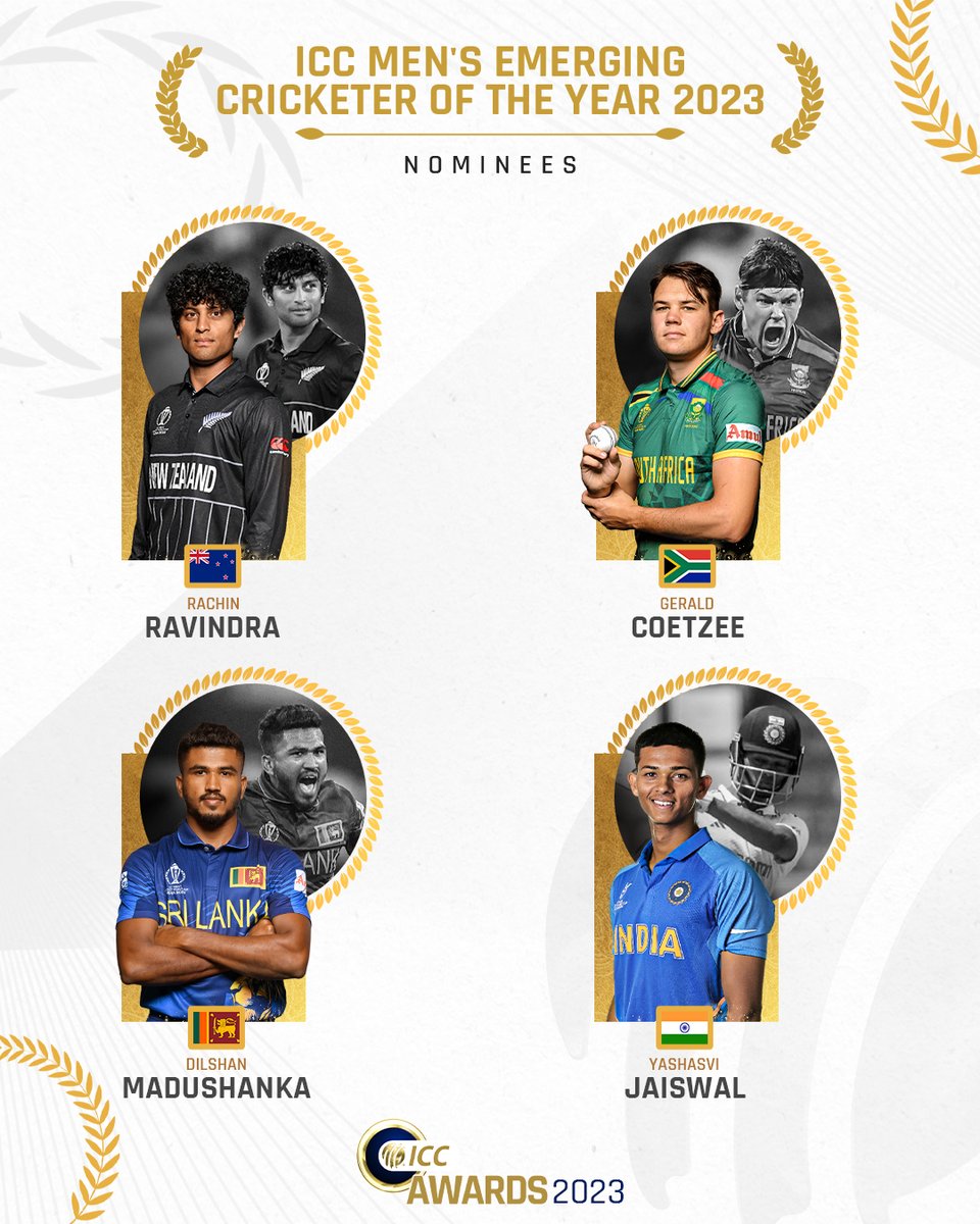 A pair of exciting fast bowlers and two classy left-hand batters are in the running for ICC Men’s Emerging Cricketer of the Year honours for 2023 🏆 More 👉 bit.ly/3H2WvE2