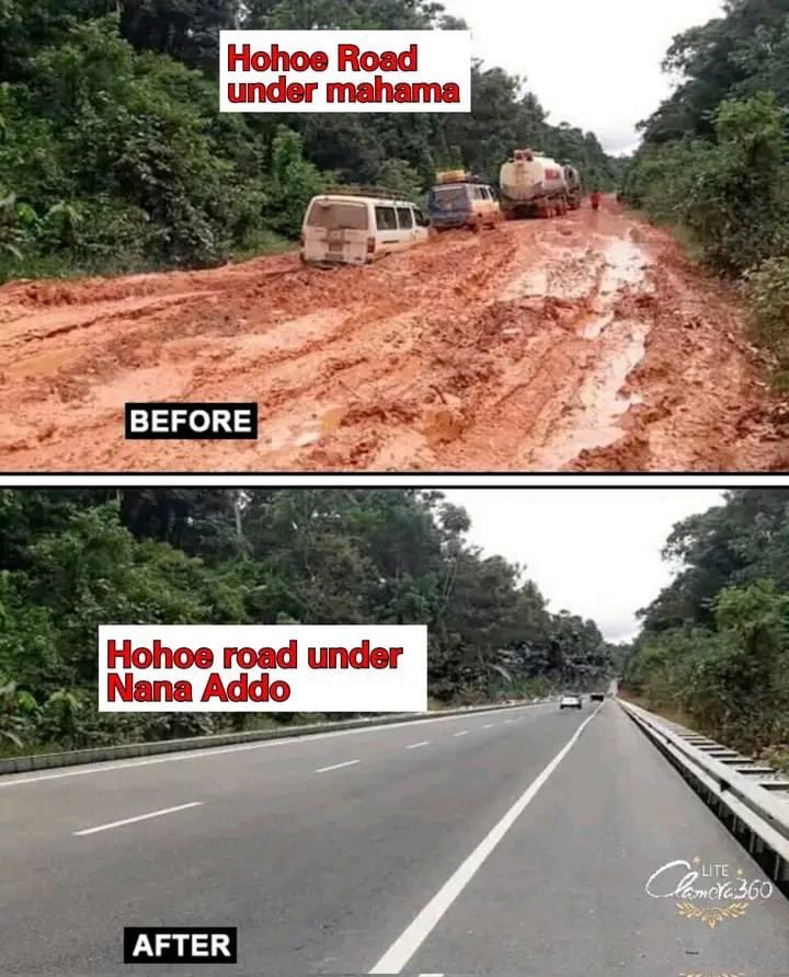 Compare and Contrast 📌

Hoehoe road under JDM and currently under Nana Akuffo Addo.

#Yearofroads
#YourTaxesAtWork