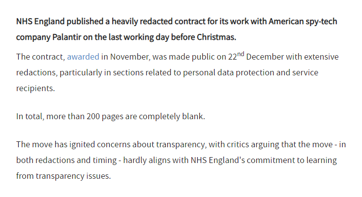 owenboswarva's tweet photo. NHS England under fire for #Palantir contract transparency https://t.co/vNm5AHazI7
#NHSdata #healthdata #patientdata #dataprotection #datasharing #opencontracts https://t.co/d9kYKfz4a7