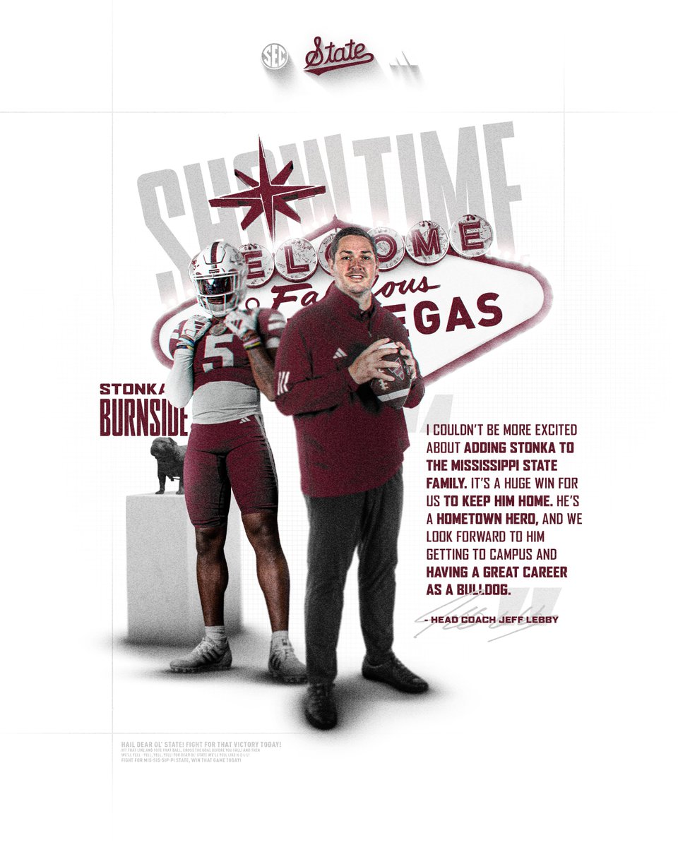 "I couldn't be more excited about adding Stonka to the Mississippi State family."

<a href="/Coach_Leb/">Jeff Lebby</a> on the signing of Braylon Burnside

<a href="/BraylonBurnside/">Stonka Burnside ✞</a> | #HailState🐶