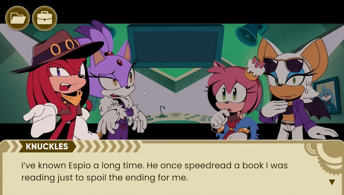 He speedread a entire book just to spoil the ending for Knuckles