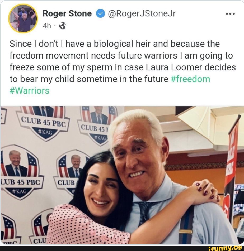 I cannot think of a more powerful way of proving just how mentally ill and revolting you and Loomer really are, well done Roger, well done...