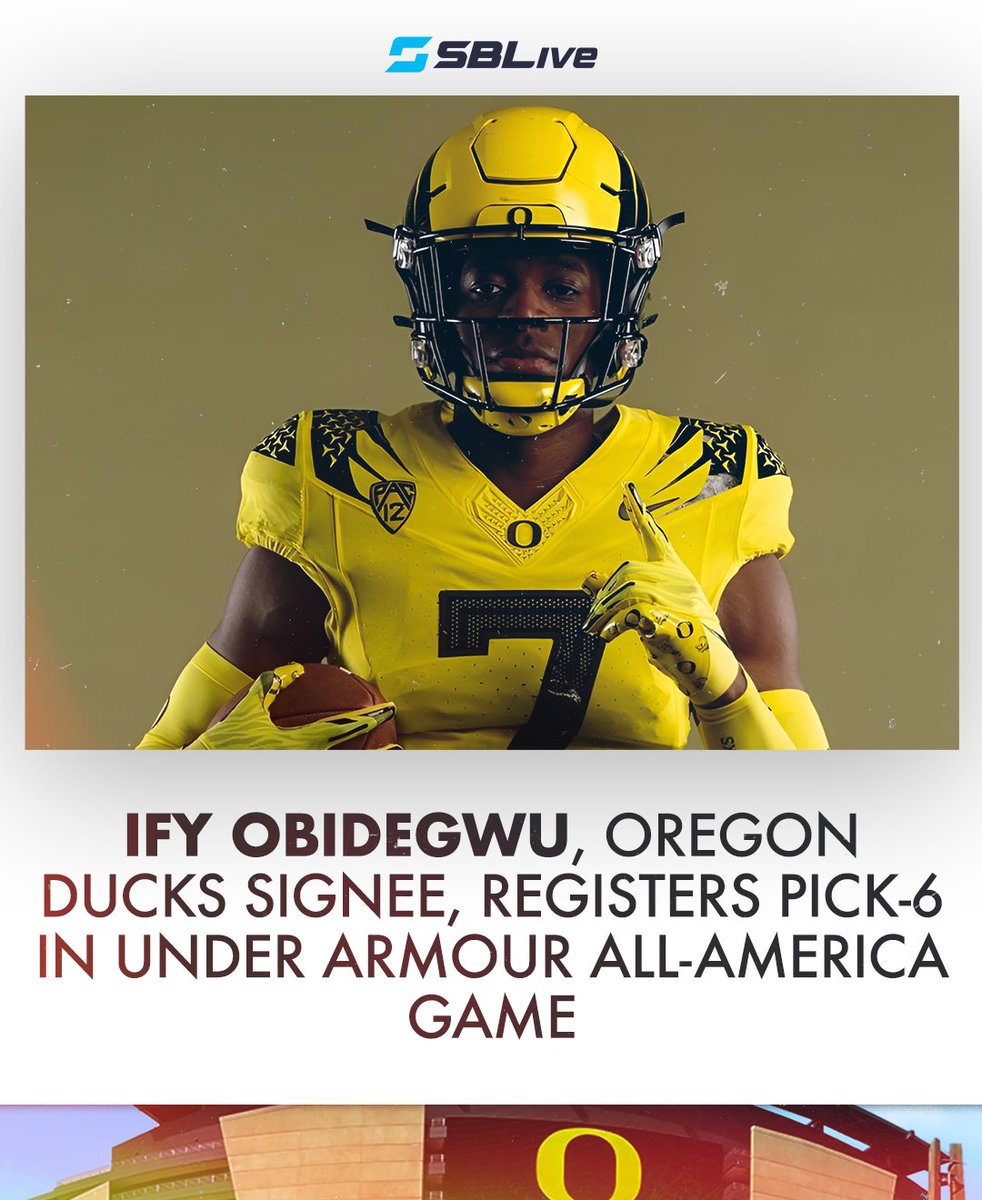 A pick-six in front of the entire country?!?! Oregon's secondary is going to be fun to watch in the future 🦆👀🏈 Read more here ⬇️: highschool.si.com/recruiting/202…