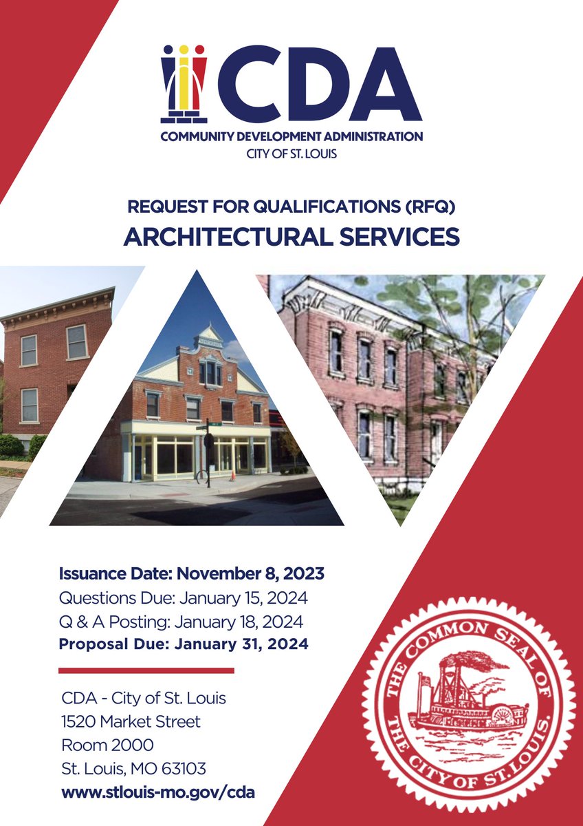 stl_cda's tweet photo. 🏡🏘️🧱📡 @STL_CDA is seeking proposals for various services including: Community Wifi, archeological surveys, and architectural reviews. Check out our New Year newsletter to learn more about these, CDA jobs, and 2023 successes! https://t.co/Xykh40WvGQ
#STL #CDAfunded @STLCityGov https://t.co/NaTnwlTbP3