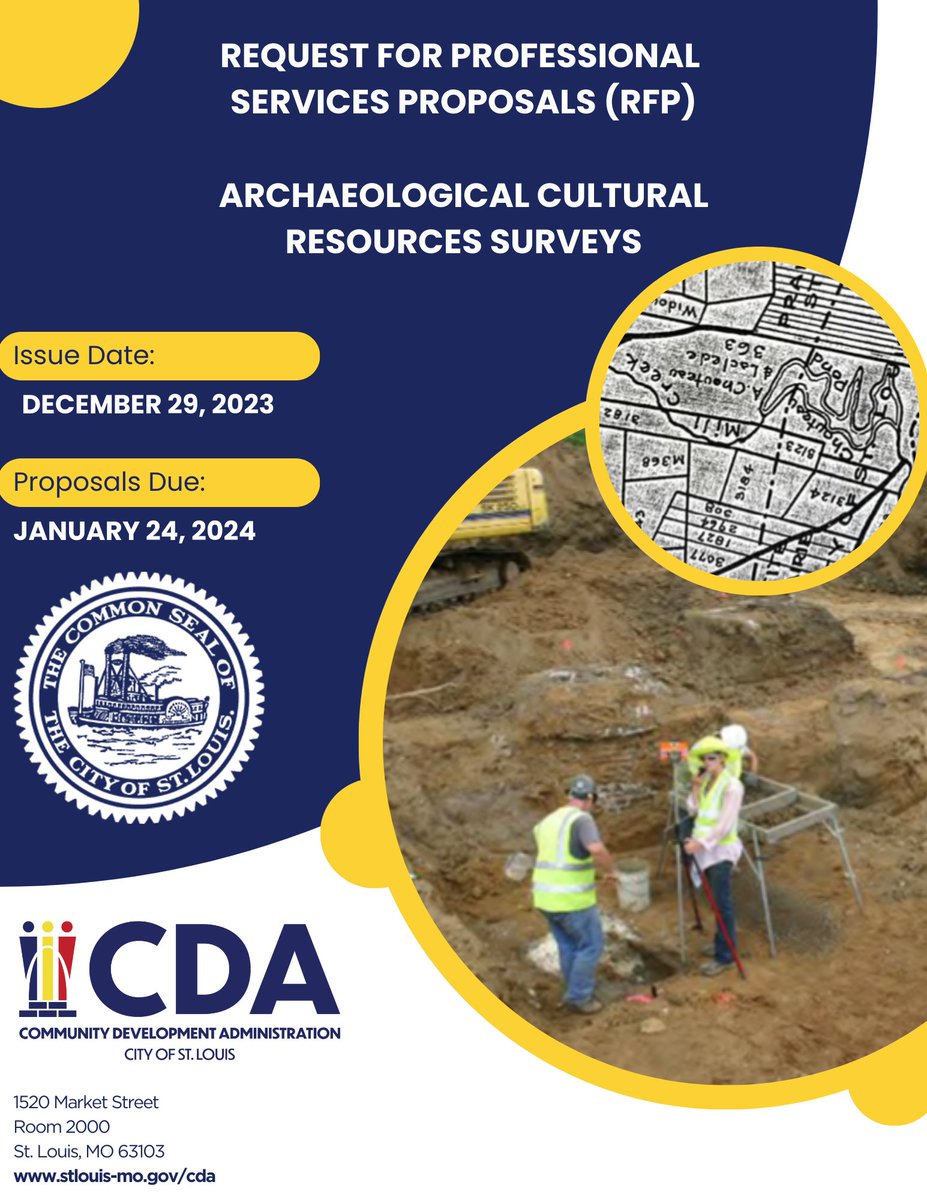 🏡🏘️🧱📡 @STL_CDA is seeking proposals for various services including: Community Wifi, archeological surveys, and architectural reviews. Check out our New Year newsletter to learn more about these, CDA jobs, and 2023 successes! stlouis-mo.gov/government/dep…
#STL #CDAfunded <a href="/STLCityGov/">City of St. Louis</a>