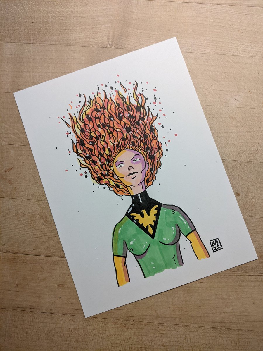 arsenalstudios's tweet photo. Today's markers/inks: Phoenix! #pheonix #xmen #art #artwork #illustration #design #comics https://t.co/5Z70VoxK84