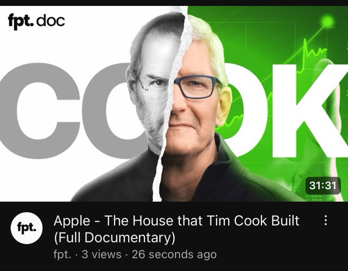frontpagetech's tweet photo. NOW LIVE ON YOUTUBE 🍿

Apple - The House that Tim Cook Built
Full 30-minute documentary 

No video sponsor, just an experience.

If you watch this, thank you very much.

Love, 
Jern and Bern ❤️ https://t.co/Ro9GmerQwP