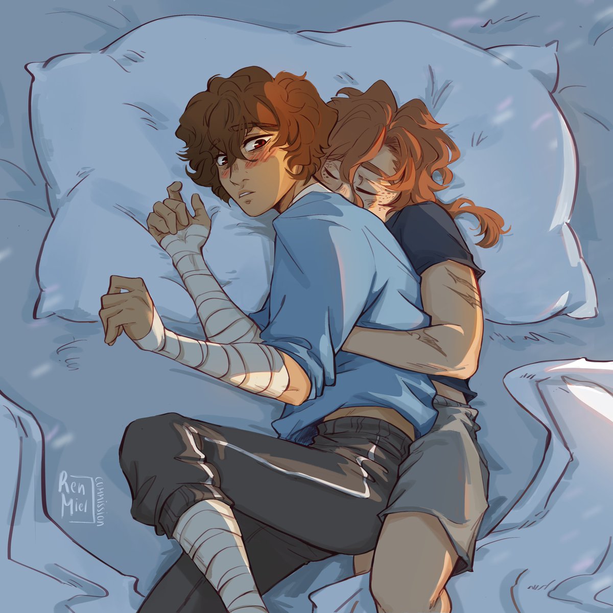 renviary's tweet image. was commissioned by my lovely mutual @Blind_Blossom for the fiv &quot;one thousand first times&quot;🫶🏽
#bsd #soukoku #bsdfanart