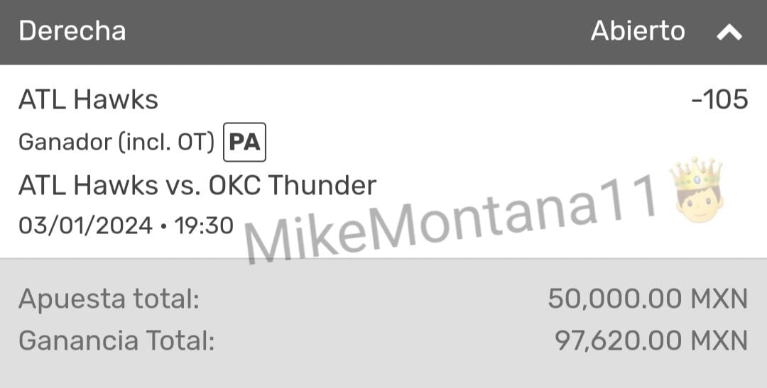 PicksMontana11's tweet photo. Si ganan los #ATLHawks se van 3 milanesas otra vez 🤑
Ya saben RT, Like y seguirmebpara participar
#OKCThunder #ATLHawks #LakeShow #Lakers #MIAHeat #NBA #NBA2K24 #NBAPicks https://t.co/LVgtXLuwmI