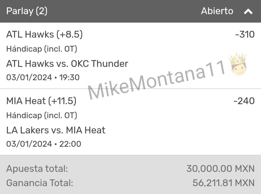 PicksMontana11's tweet photo. Si ganan los #ATLHawks se van 3 milanesas otra vez 🤑
Ya saben RT, Like y seguirmebpara participar
#OKCThunder #ATLHawks #LakeShow #Lakers #MIAHeat #NBA #NBA2K24 #NBAPicks https://t.co/LVgtXLuwmI