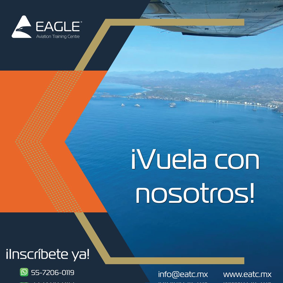 eatcmx's tweet photo. 📢Te ofrecemos horario matutino, vespertino y también clases en fin de semana. 🤩
#educacion #escueladevuelo #eagle #EATC #2024newyear #eagleaviationtrainingcentre #SABATINOS #clasesenfindesemana  #Desafios #escueladeaviacion #PilotoAviador #capitanpilotoaviador #pilotocomercial https://t.co/Pb2lctSiuN