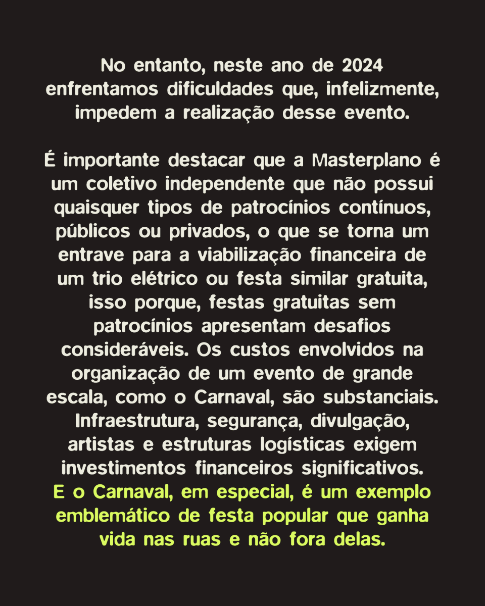 Atenção foliãs do fim do mundo.
A Masterplano tem uma notícia.
Contamos com o barulho de vocês!