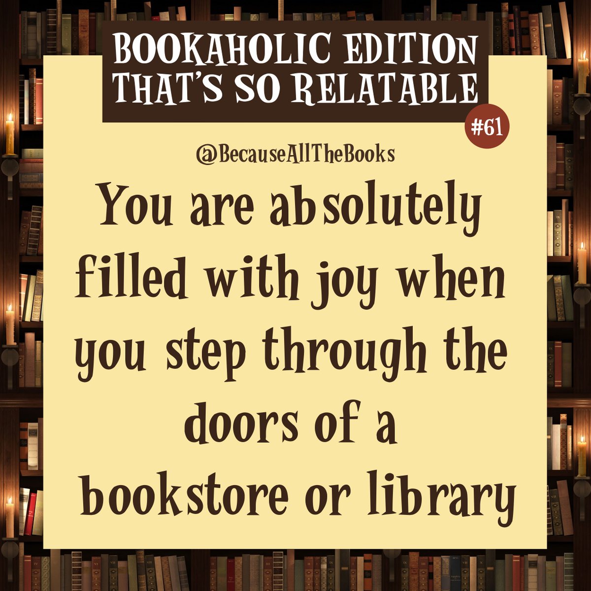You know it!

#BecauseAllTheBooks #Bookworms #ReadingIsLife #BookAddicted #BookWormLife #BookLifestyle