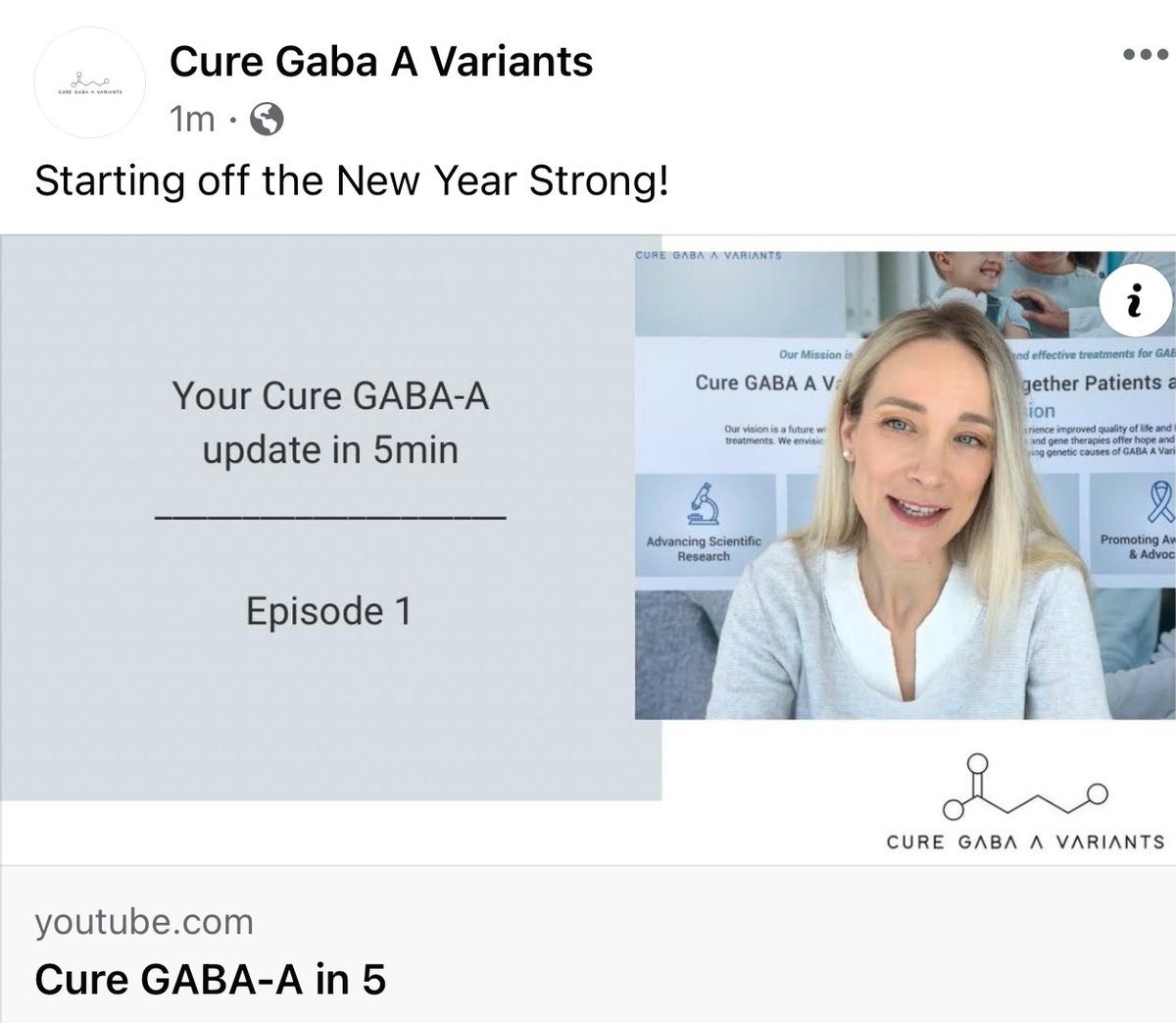 CureGABAa's tweet photo. Starting off the New Year Strong. Join us for our 5 minute updates where we share what Cure GABA-A is working on.
https://t.co/LlOA4JgEAr
#GABRA1 #GABRA2 #GABRA3 #GABRA4 #GABRA5 #GABRA6 #GABRB1 #GABRB2 #GABRB3 #GABRG1 #GABRG2 #GABRG3 #GABRR1 #GABRR2 #GABRR3 #GABRE #GABRD https://t.co/zHgMHndWOW