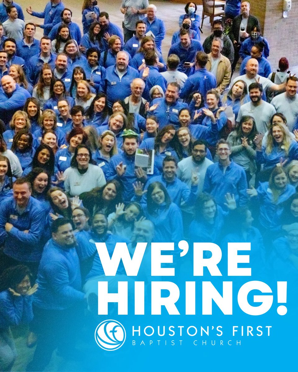 📣 EXCITING NEWS!! If you’re passionate about following Jesus consider applying for one of multiple open positions at Houston's First! 💥

📣 We’re hiring in communications, photography, student ministry, and more. Visit l8r.it/yyD0 for more details. 🤩