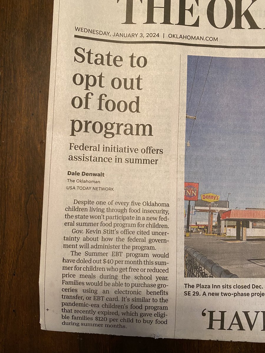 “Gov. Kevin Stitt's office cited uncertainty about how the federal government will administer the program.” 

(The state just launched a $150 million private school tax credit program whose rules and statutes were filled with uncertainty. It paid an outside vendor $4 million.)
