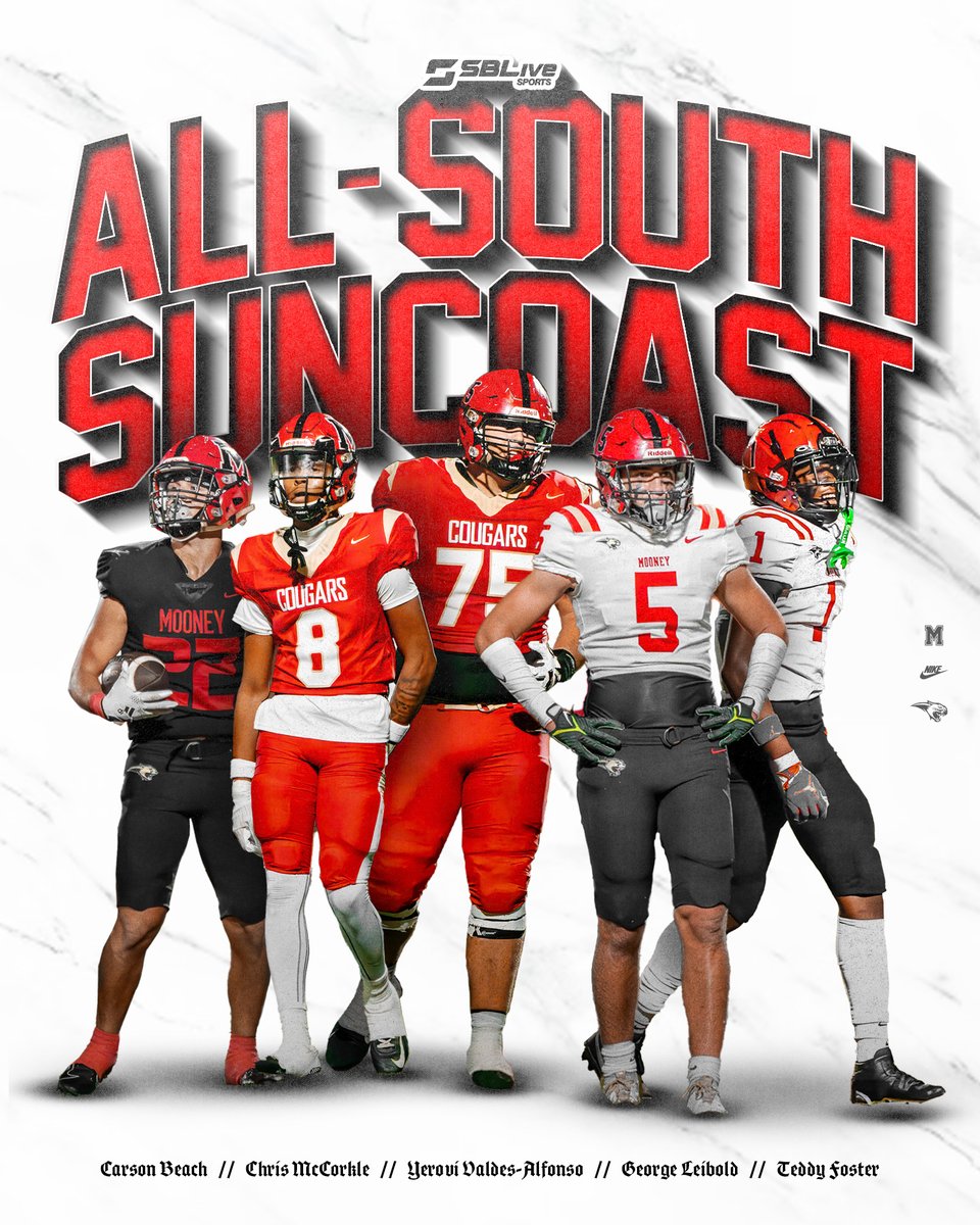 Cardinal Mooney Football (@mooney_fb) on Twitter photo Congrats to Coach Clark and the 5️⃣ Student-Athletes Selected All-South Suncoast by <a href="/SBLiveSports/">High School on SI</a> ‼️ Congrats to Coach Clark and the 5️⃣ Student-Athletes Selected All-South Suncoast by <a href="/SBLiveSports/">High School on SI</a> ‼️