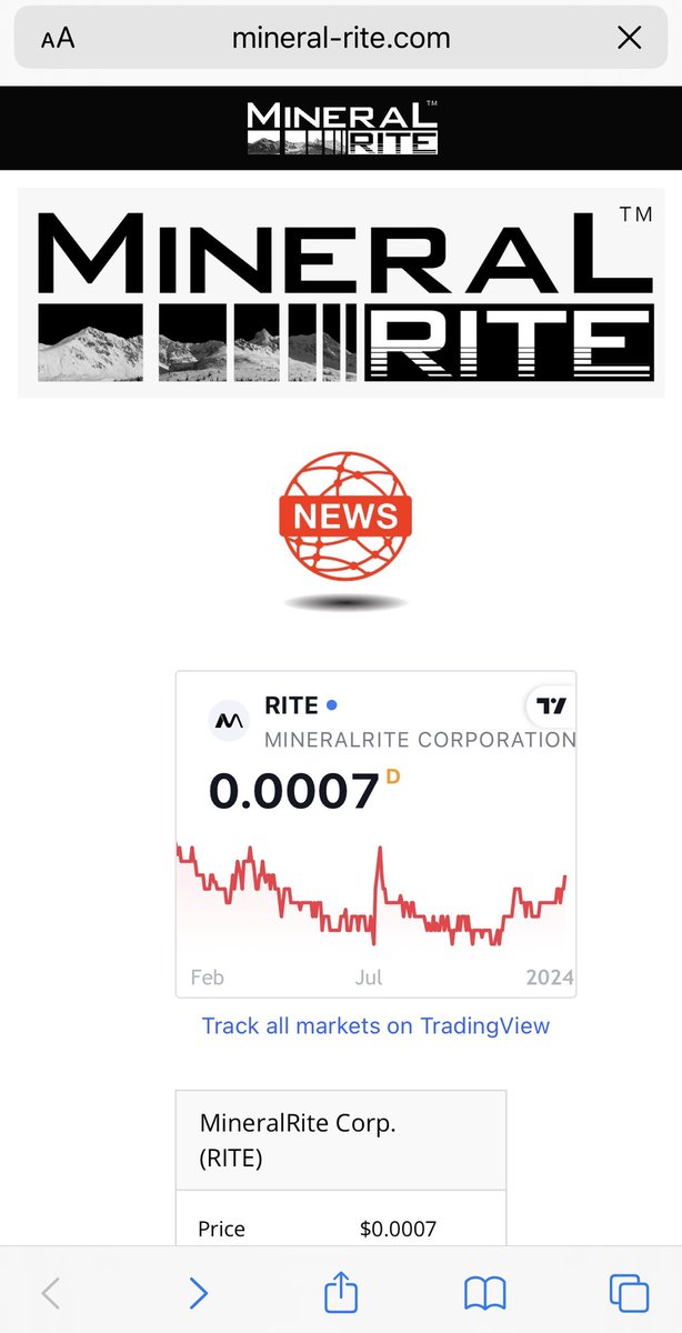 $RITE Site is up! Progress, maybe news soon?

News soon $CYIO $SPZI

mineral-rite.com