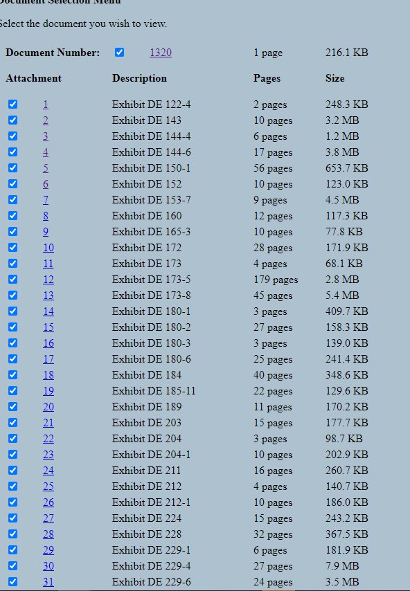 List of Epstein documents, containing hundreds of pages of content.