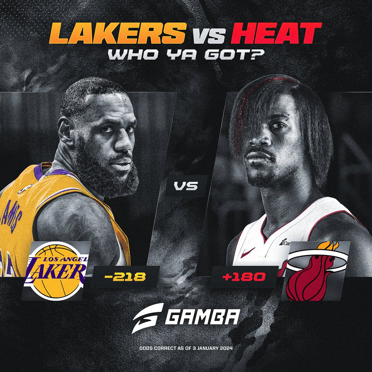 We got ourselves some NBA action tonight!🏀 🟧Lakers vs Heat 🟥Lebron vs Jimmy Who ya got?