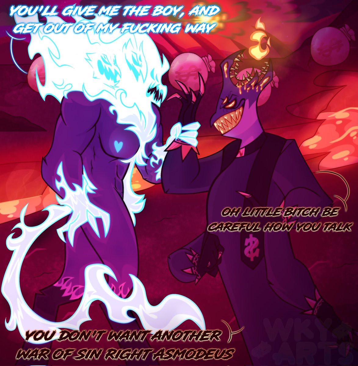 Wkydarts's tweet photo. first post of the year, it is the demonic battle form of asmodeus (lust) and beelzebub (gluttony)
#hellaway #asmodeus #beelzebub https://t.co/OfqiWq5FMK